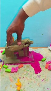 Mitti se ghar kasi banea #creativeclayideas #clayart #miniclayhouse #mittiseghar #shivlingmaking
