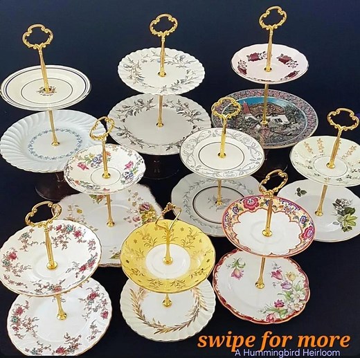 Handmade Bone China 2-tier Cake Stand: CHOICE of Vintage English Tea Party Decor - Etsy UK