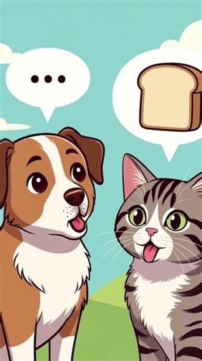 Dog and cat eating bread 🍞🥪#usashorts #dogshorts #catvideos #cartoon