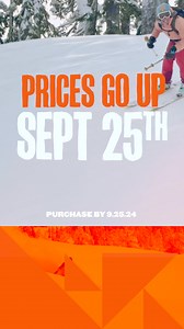 Get your 24/25 Season Pass by Sep 25 to save $100 score a fall payment plan. Opening day is Nov 29, buy your pass today! | Mt Bachelor