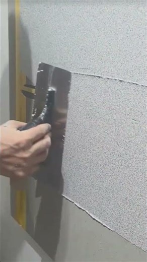 the process of plastering fine sand powder on the walls of a room in a house #construction #popular