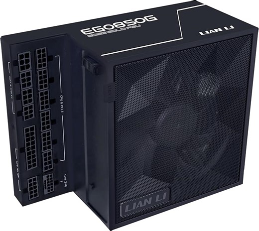 Lian Li Edge Gold 850 PC Netzteil Schwarz, 850 Watt ATX Netzteil, PCIe 5.1, ATX 3.1 PSU | 80 Plus Gold, modular, Sleeved Cable Kit, 12VHPWR für NVIDIA RTX, leiser Lüfter