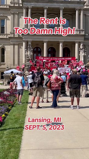 We the people are fed up. We need more rights as renters and workers, and we need more protections to keep our rent affordable. If you’re elderly, disabled, addicted, mentally ill, a pet owner, a parent, poor, white, black, HUMAN, HOUSING IS A HUMAN RIGHT! #therentistoodamnhigh #therentistoodamnhighlansing #lansingmichigan #capitolbuilding #housingisahumanright