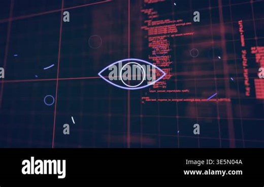 Digital animation of blue abstract shapes against data processing on blue background. computer interface and technology concept Stock Video Footage - Alamy
