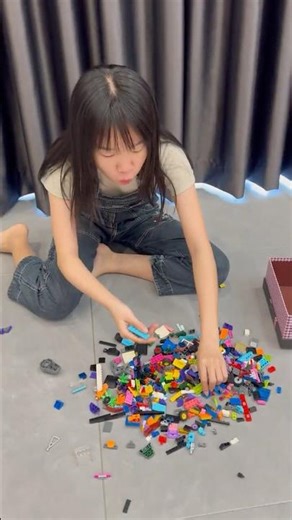 LNF - Kind Brother Helps His Sister Finish the LEGO Ship 🚢 💕 #shorts #siblings