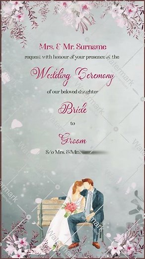 Beautiful Christian Wedding Invitation Video | Church Wedding Invitation Video Card | VG-2628