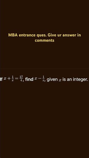 Can you solve this MBA entrance ques #MBA #aptitude #maths