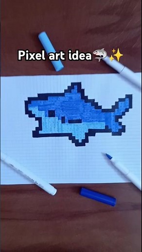 🦈Shark Pixel art ideas✨#shark #pixel #pixelart #pixelartideas #art #drawing