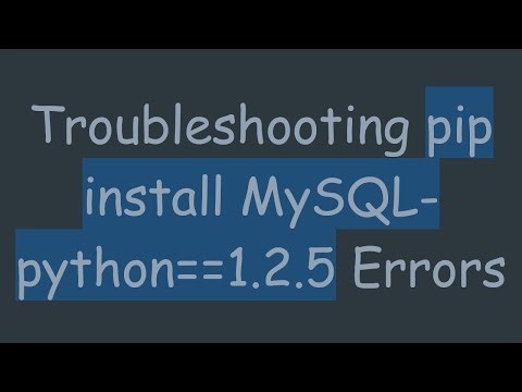 Troubleshooting pip install MySQL-python==1.2.5 Errors