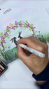 23K views · 664 reactions | Decorating Aprils page in the 2026 calendar with Jo Rice  join Jo in this quick tutorial on how you can blend and craft up a beautiful and magical scene by masking and using watercolour techniques ✨ the full tutorial is available on our website through this link - https://www.laviniastamps.com/wild-hares-for-april-with-jo-rice/ | Lavinia Stamps | Facebook