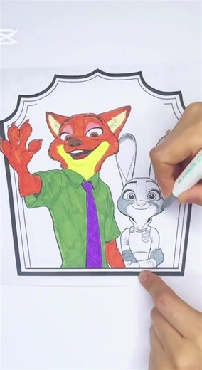 Nick & Judy Best Friends 🦊🐰#zootopia #nickwilde #fanart #disney #drawing #viralshorts