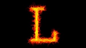 Letter L on fire