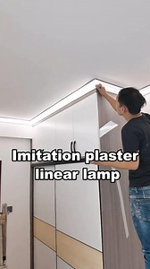 To create a design without a main light in the living room, use this aluminum alloy imitation plaster linear lamp. #lamp #light #led #smarthome #lightingdecor #homedecor #lightingdesign #lampdesign #interiordesign #lampfactory #ledstriplights #ledstrips #diy #installation #designer #architect #architecture #instagood #home #atmosphere #aleadhome #aleadlighting | Alead Lighting