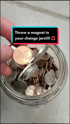 Throw a magnet in your change jars!!!! 🧲 #coins #changejar #valuablecoins #thecoinchannel #foryou beginning clip by@Drake Anthony
