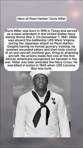 Hero of Pearl Harbor: Doris Miller #ww2history