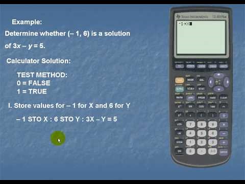 Determining ordered pair solutions using the TI-83/84