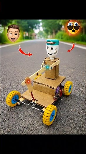 DC motor se banae robot car 🚗 mini toy car making 7th class science project #viral #project #shorts