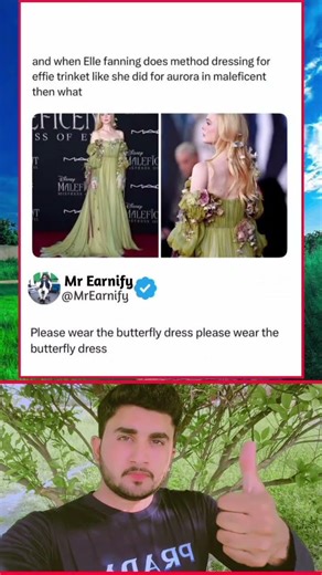 Elle Fanning Serving Pure Magic in Floral Butterfly Gown... Effie Trinket Era Loading?!