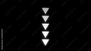 Fast forward sign moving forward down-directional arrow loop animation on black background. Fast forward sign moving forward. Stock Video