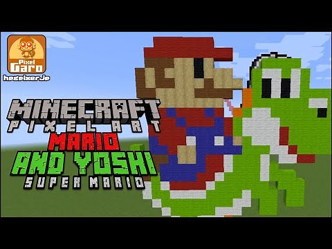How to make pixel art in Minecraft: Mario and Yoshi (Super Mario series)