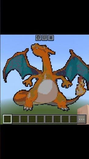 Charizard Minecraft Pixel Art | Pokémon Builds #shorts #pokemon #minecraft