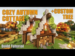 Minecraft Autumn Cottage | Cottagecore Fall House + Custom Tree | Easy Build Tutorial