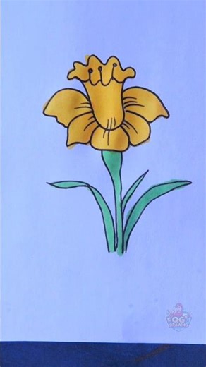How to Draw a Easy Daffodil Flower 🌼✨ #shorts #drawing#shorts