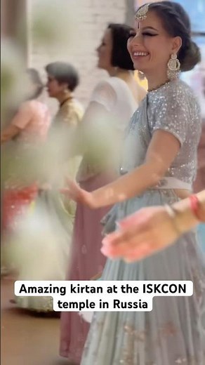 Amazing kirtan at the ISKCON Temple in Russia🩵🌸 #harekrishna #radhakrishna #iskcon #harinam