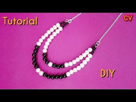 DIY / How to Make 2 Strand Beaded Necklace / Tutorial 1 / Beginners