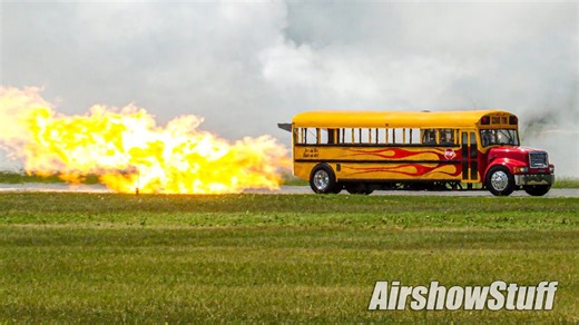 Jet-powered school bus hits over 300 mph at Waterloo Airshow