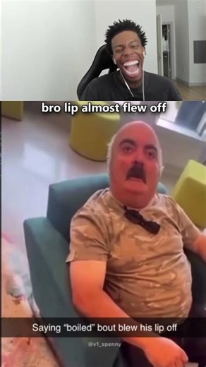 bro almost blew his lip off