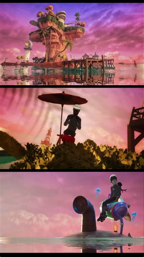 Murdoc stranded on Plastic Beach 🏝