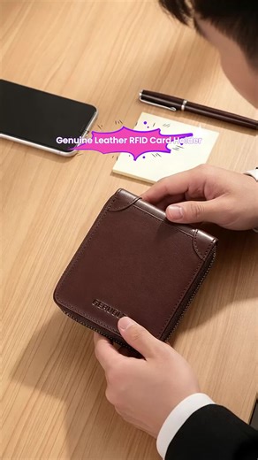 Men's Genuine Leather Ultra-Thin Driver License Card Holder, RFID Blocking Credit Card Slots, Portable Business Commute Gift, 8 Card Slots
