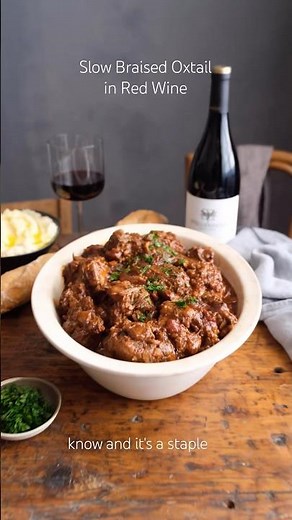Slow Braised Oxtail in Red Wine #recipe