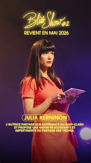 Bliss.Stories on Instagram: "🪩 Pour ce Bliss Show #2, on a invité une des meilleures autrices de sa génération, @juliakerninon à venir parler de charge mentale et de répartition des tâches. Avec ses punchlines sans détour, Julia met des mots sur ce que, nous les femmes, on porte, ce qu’on anticipe, ce qu’on ajuste en permanence souvent sans même s’en rendre compte. Des situations du quotidien racontées avec humour, finesse et une précision au laser qui fait sourire… parce qu’on s’y reconnaît à