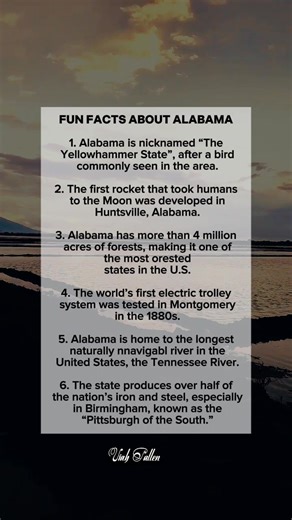 Do you know interesting facts about Alabama in the Southeastern United States #Alabamafacts #USAFacts #Worldfacts #VisitAmerica #ExploreAmerica | Viah Pallen