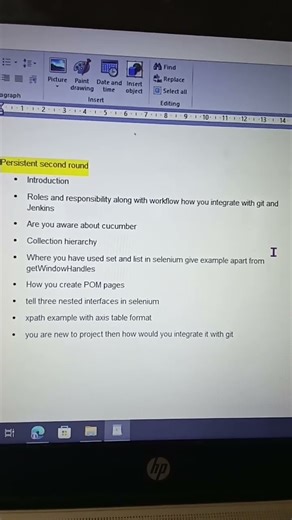 Java selenium automation test engineer interview questions asked by Persistent second round