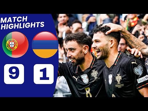 Portugal vs Armenia (9-1) HIGHLIGHTS | Bruno Fernandes HAT-TRICK vs Armenia.