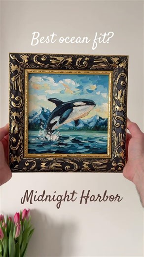 Orca Whale Original Oil Painting - Impasto Art 🐋