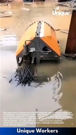 Flood crisis: metal bar cutting machine submerged