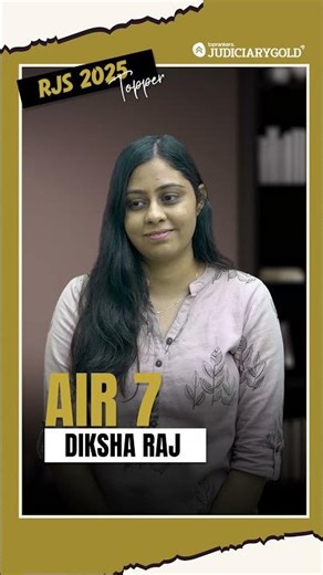 RJS 2025 Rank 7 Diksha Raj: Success Secret of a Future Judge! ✨