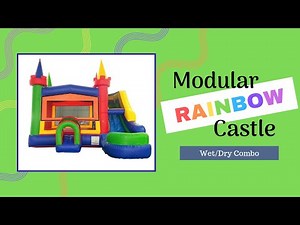 Rainbow Castle Modular Water Slide Bounce House Inflatable | Modular Bounce House Water Slide Combo