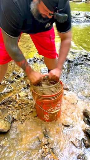 Sluice Gold Prospecting 🤯💙❤️💙#goldprospecting #goldrush #sluice #goldnugget #findinggold | FishnGold