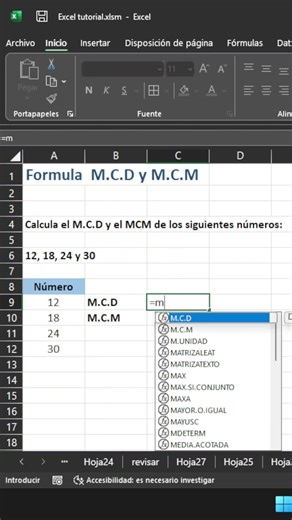 MCD y MCM en Excel 😱 Fórmulas fáciles en segundos