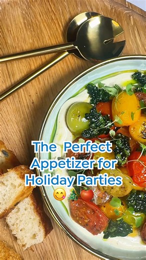 Lorna Maseko's holiday appetizer is so good, it will disappear before the main event! 🦃🎁😋 Tap the 🔗 to shop kitchen essentials from Lorna Maesko's collection>> https://bit.ly/4ojQaHp Feta-Mustard Spread: ✨ Add feta, cream, whole grain mustard, honey, and a little bit of olive oil to a blender ✨ Blend till nice and smooth Charred Tomatoes: ✨ Add olive oil to a skillet ✨ Add tomatoes and season with salt & pepper ✨ Use a blow torch to char and add smoky flavor ✨ Add a sprig of thyme and basil 