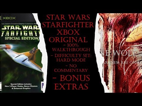 Star Wars Starfighter Xbox Original (Hard) 100% Walkthrough Bonus Extras (No Commentary)
