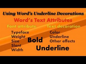 126. Using Words Underline Decorations