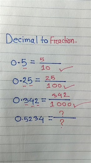Learn Decimal to Fraction Step by Step 📐#education #math