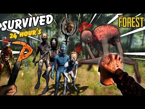 I Survived 24 Hours in THE FOREST VR!
