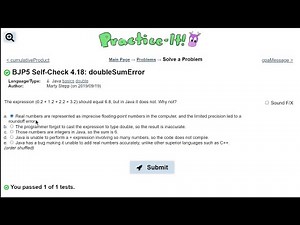 Java Practice It || 4.18 doubleSumError || basics, double